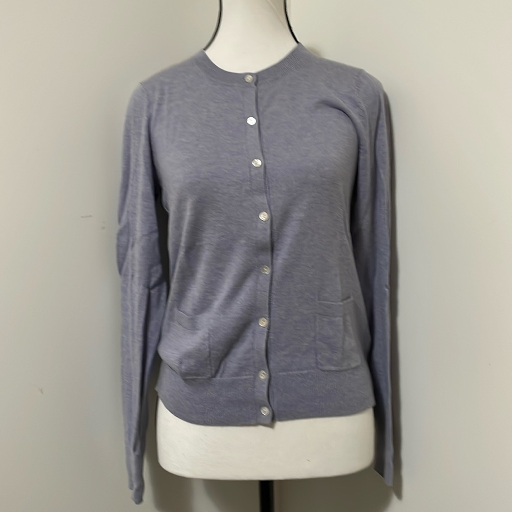Soft periwinkle, Pima and Cashmere Banana Republic cardigan